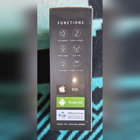 BONAOK Wireless Bluetooth Karaoke Microphone with Dual Sing, LED Lights, Portabl - Picture 7 of 8